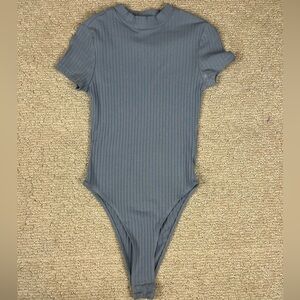 SHEIN Ribbed Blue Bodysuit